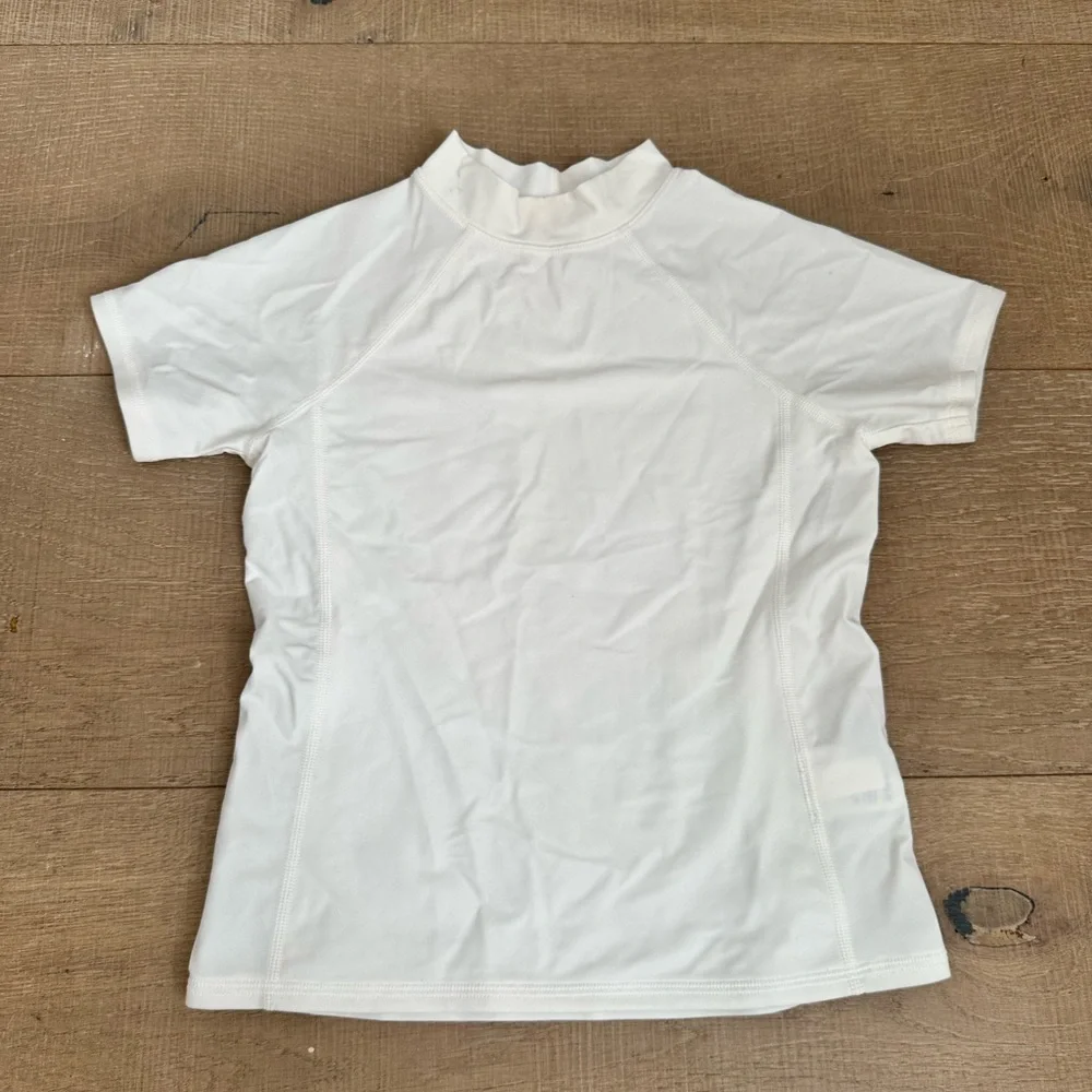 Lands' End Kids White Swim Rashguard